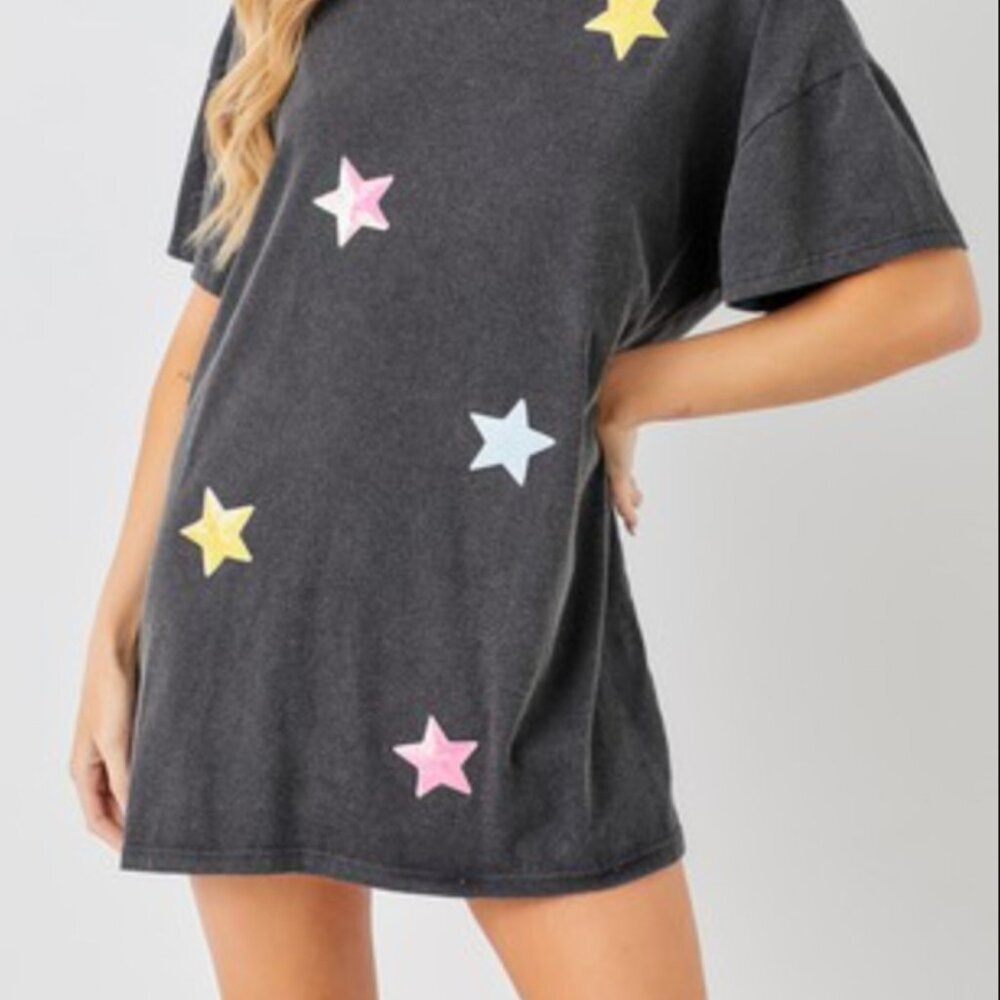 NWT - BaeVely Sequin Star Tshirt Dress - Picture 3 of 6
